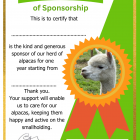 Certificate of sponsorship for alpaca