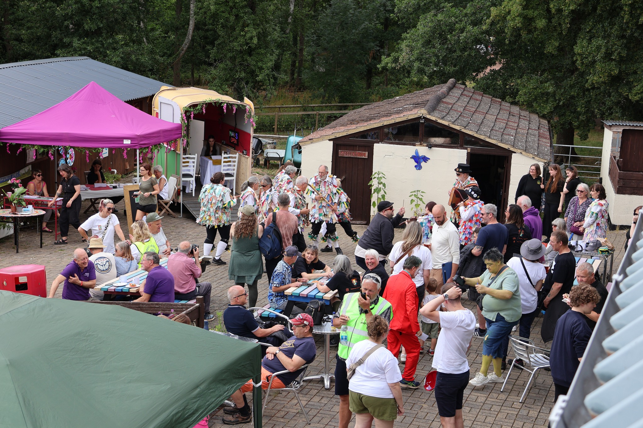 A crowd of people enjoying the Summer Fair